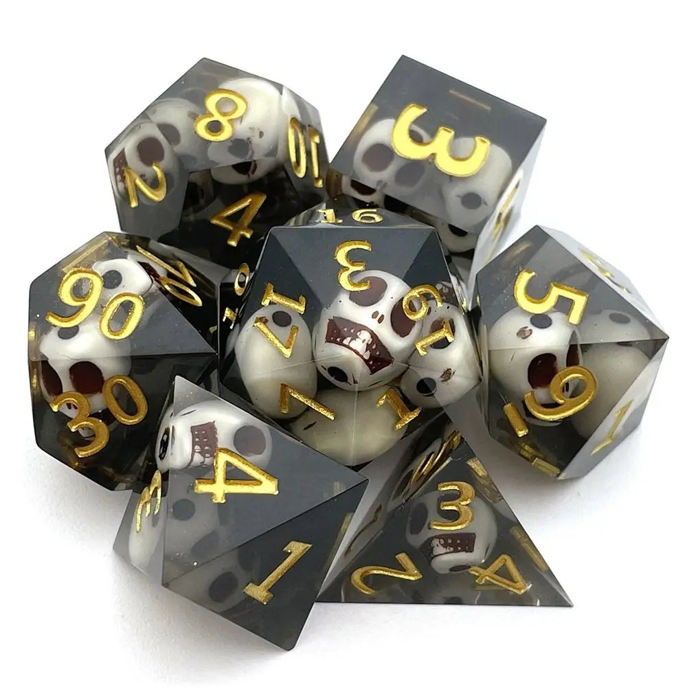 7Pcs D6 D8 D10 D12 D20 Coulorful Multi Sides Polyhedral Dice Set Resin Dices Table Games Accessory For D&d DND Party Supply