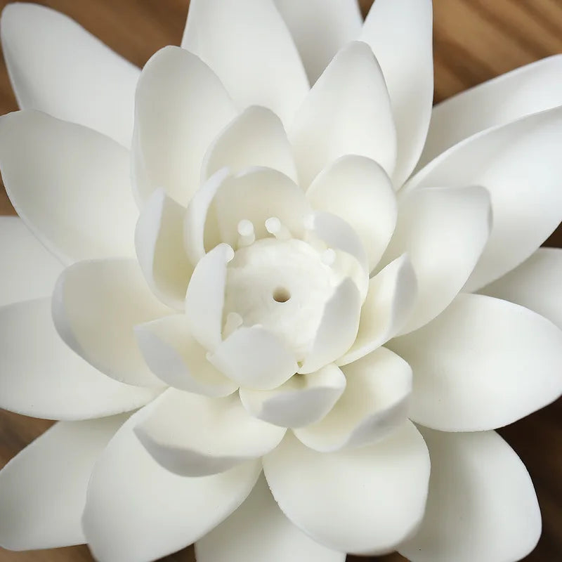 Ceramic White Lotus Incense Burner Home Decor Incense Stick Holder Buddhist Aromatherapy Incense Censer Use In Office Teahouse