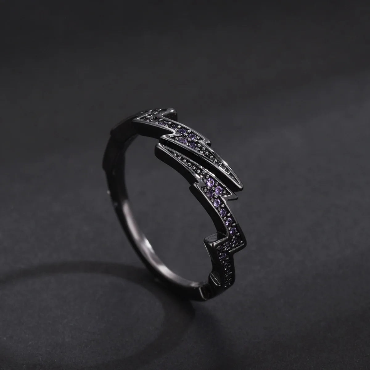 Adjustable Punk Style Lightning Zircon Ring Stainless Steel Comfort Fit Jewelry for Women And Men Daily Wear Gift Idea