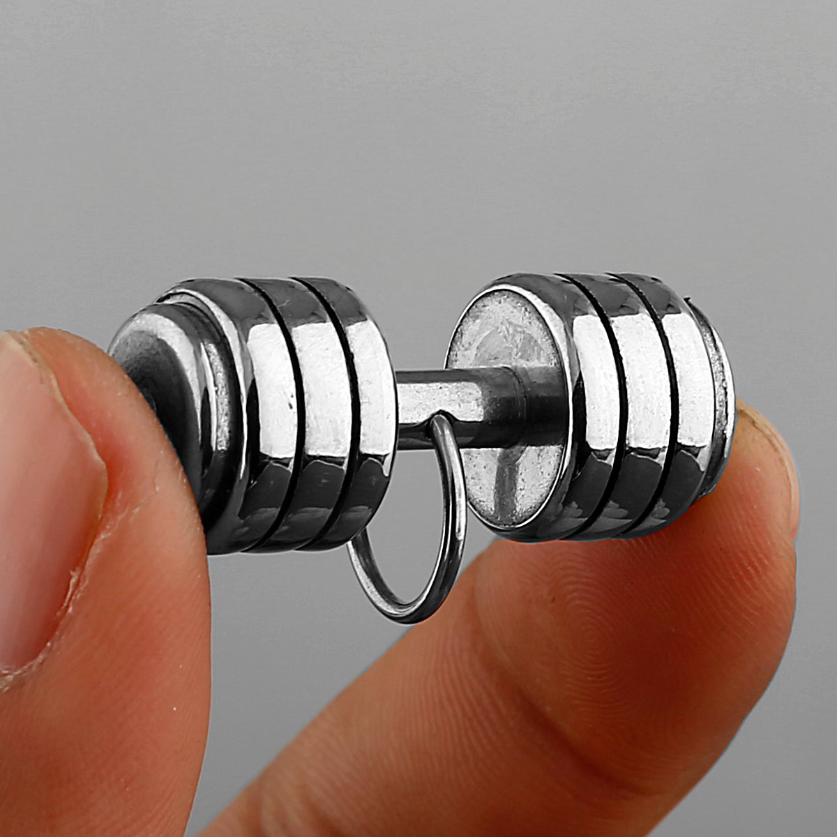 Rock Hip Hop Spinning Dumbbell Gym Pendant Men's Fashion Personality Dumbbell Gift Jewelry Wholesale