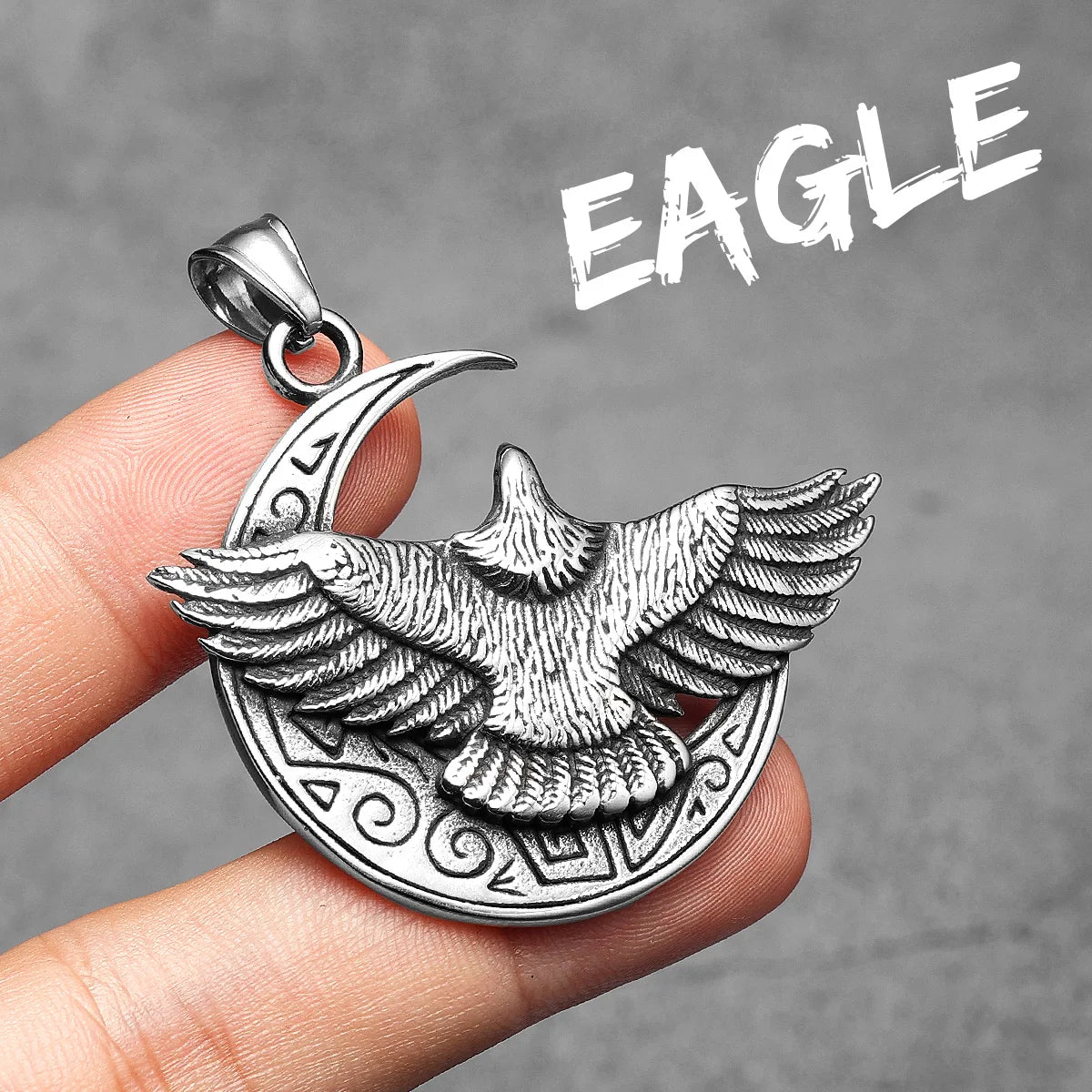 Moon Fly Eagle Stylish Stainless Steel Men Necklaces Pendant Chain Punk For Women Fashion Jewelry Gifts Wholesale Dropshiping