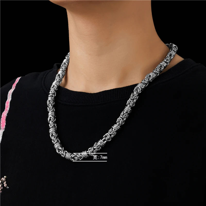 High-end 316L Titanium Steel Hand-assembled Ins Ladies Necklace Male Trendy Personality Hip-hop Sweater Chain Wholesale Gold-color