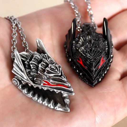 Anime Guts Berserker Armor Helmet Necklaces Adjustable jaw joints Men's jewelry Cosplay Accessories Prop Anime Enthusiast Gift