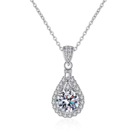 High quality 925 sterling silver necklace for women 1ct 2ct 3ct Moissanite jewelry exquisite collarbone chain 45cm CHINA