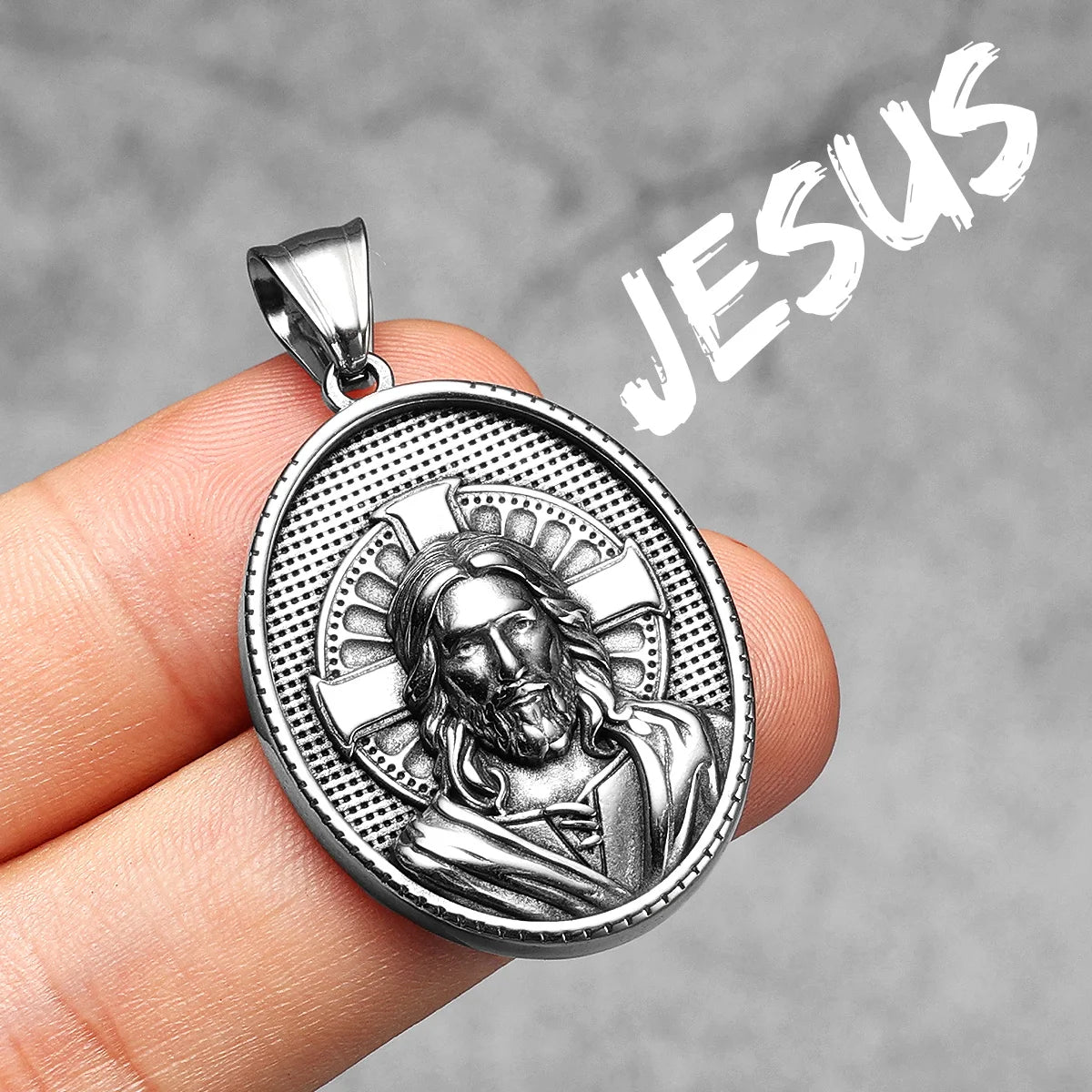 Cross Christian Jesus Powerful Amulet Stainless steel Men Necklaces Pendant Chain For Women Jewelry Accessories Gifts Wholesale