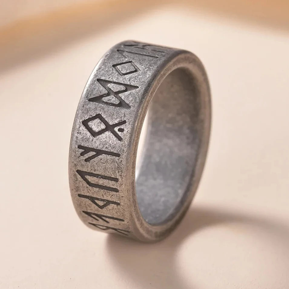 Vintage Odin Norse Viking Rune Rings For Men Fashion Stainless Steel Celtic Knot Rings Retro Couple Amulet Jewelry