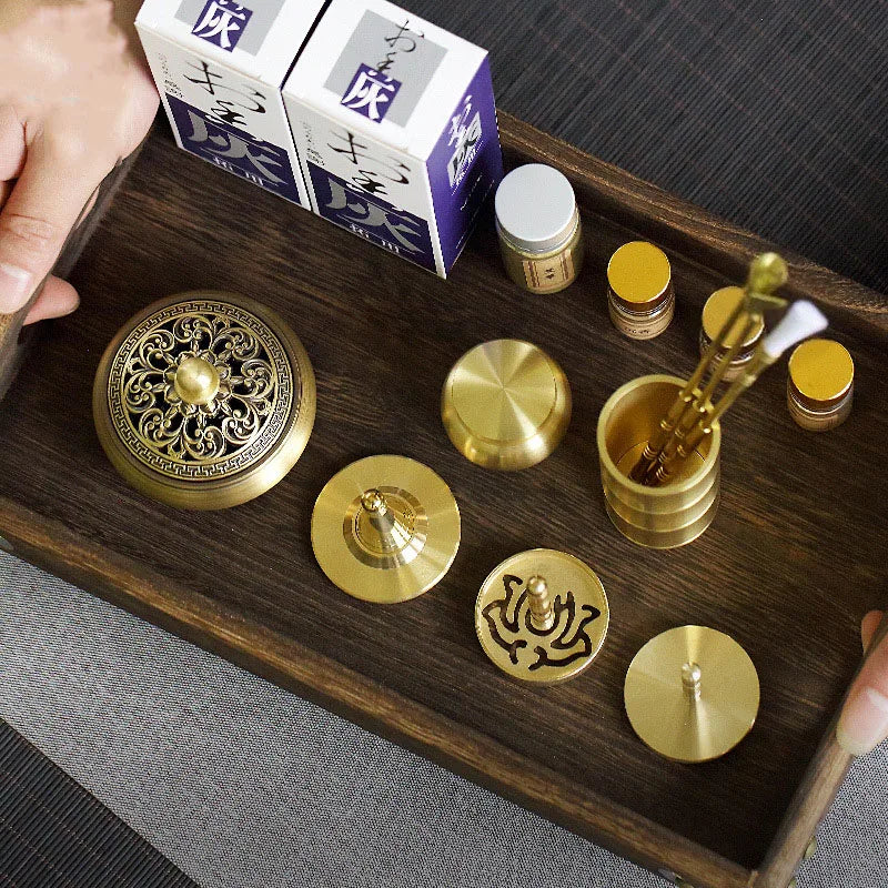 Incense Burner Set Brass Incense Fragrance Making Kit Incense Sealing Mold Incense Holder for Yoga Meditation Home Fragrance