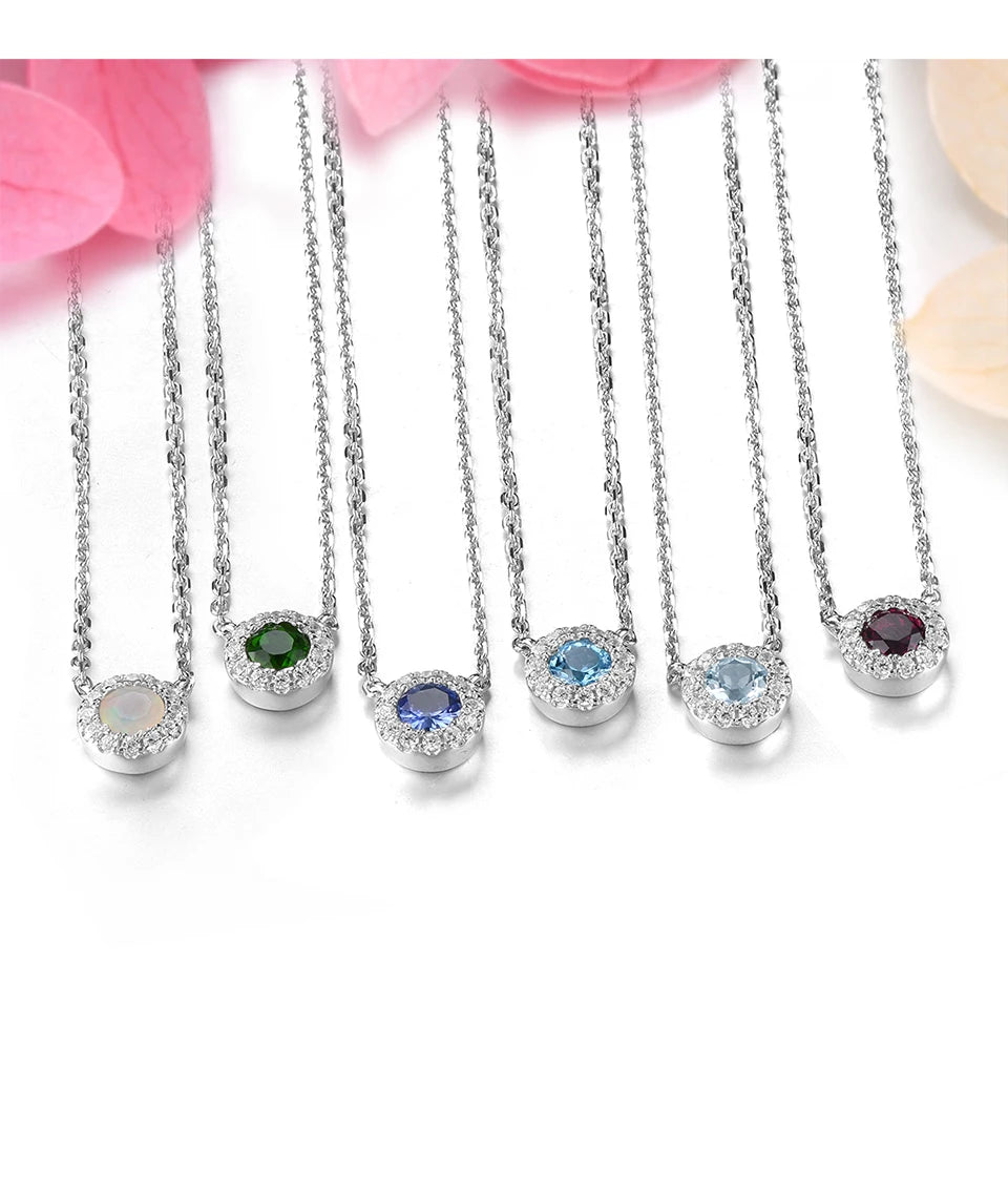 Natural Tanzanite Solid Sterling Silver Necklace Pendant 0.27 Carats Classic Round Shape Women Gifts Daily Decorations S925