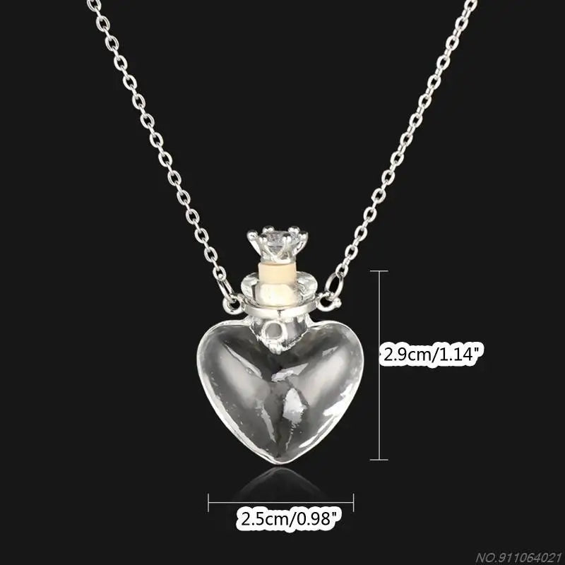 Transparent Heart Vial Bottle Necklaces Steel Chain Make Blood Vial Necklace Women Jewelry Gift Dropship