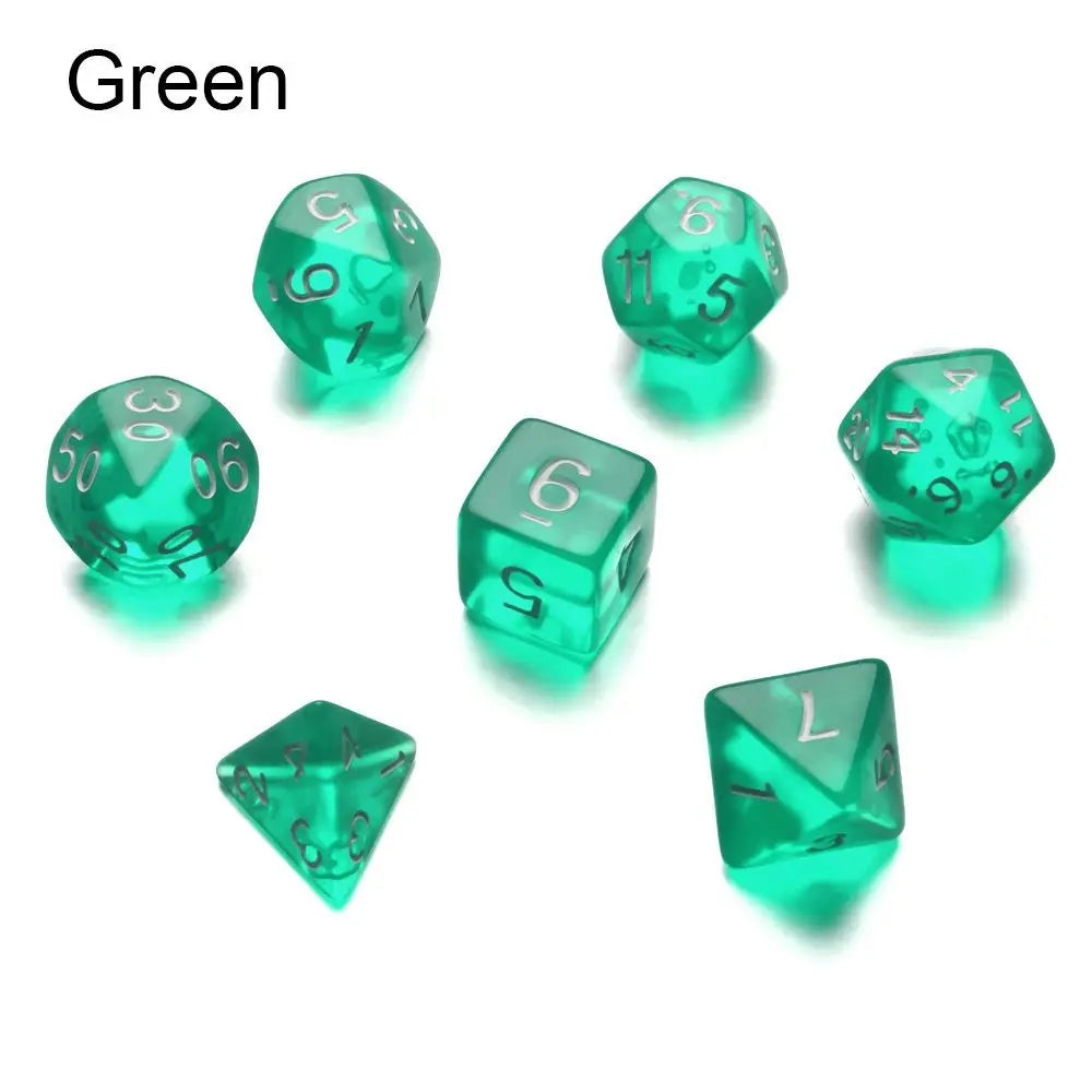 7Pcs Resin Polyhedral Dice Multi Sides Dices Set Table Games Accessories D6 D8 D10 D12 D20 For D&d DND B20