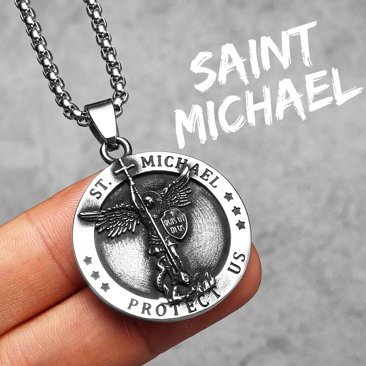 Arch Angel St.Michael Stainless Steel Men Necklaces Pendant Chain Amulet Vintage New In For Women Fashion Jewelry Gift Wholesale