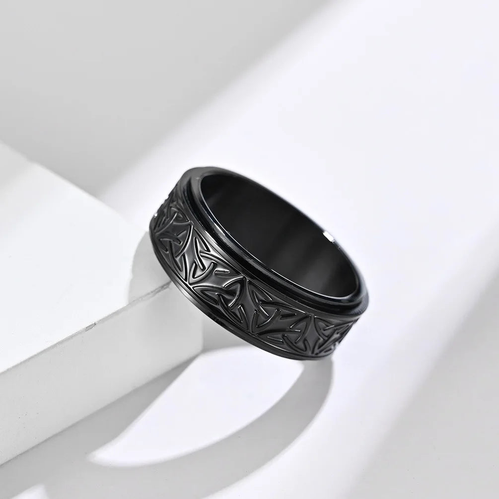 Vintage Irish Viking Celtics Knot Rings For Men Women Viking Stainless Steel Spinner Fidgets Rings Retro Rock Party Jewelry Gift