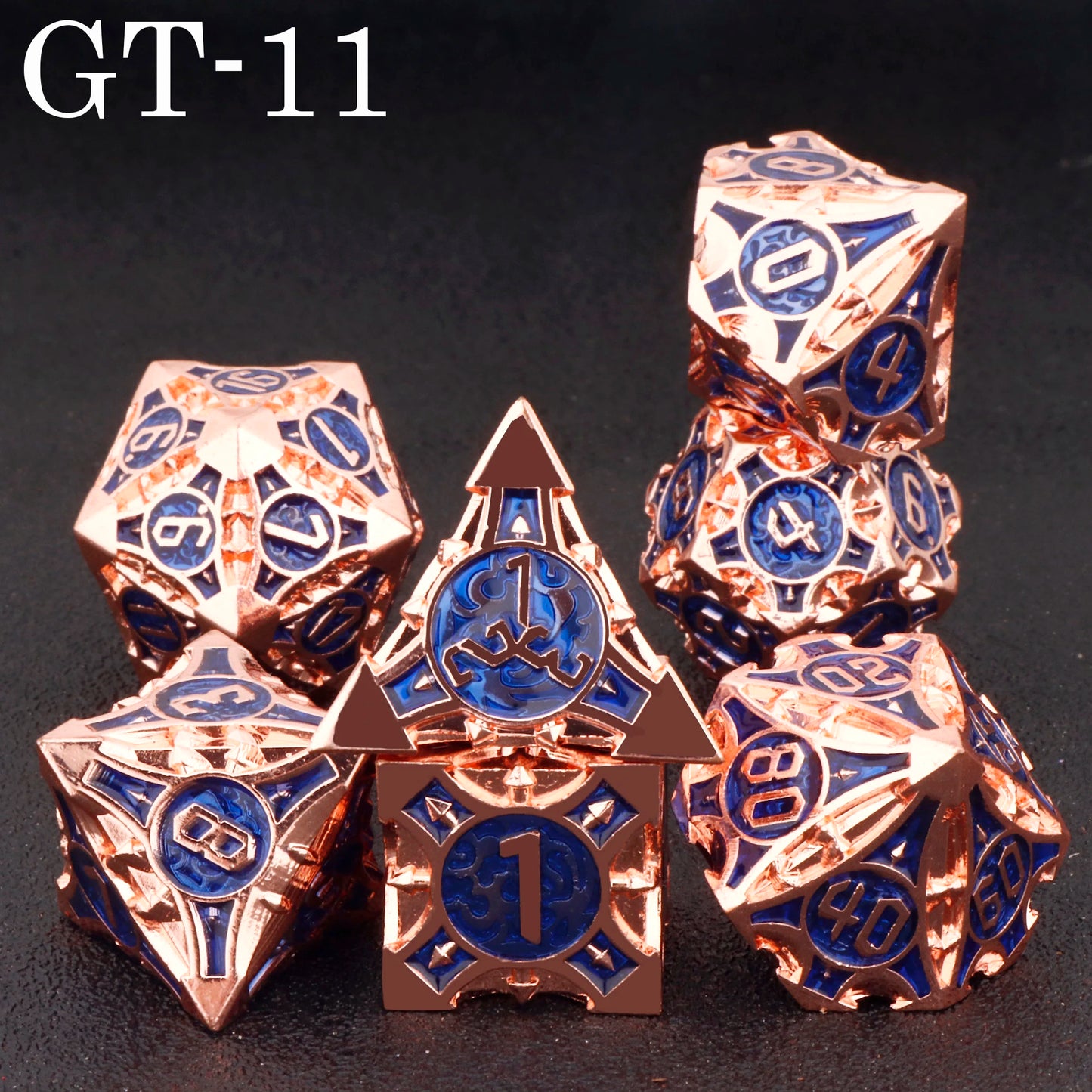 Dnd metal dice set ，red metal dice set for dungeons and dragons ，sharp edge d&d dice set GT-11