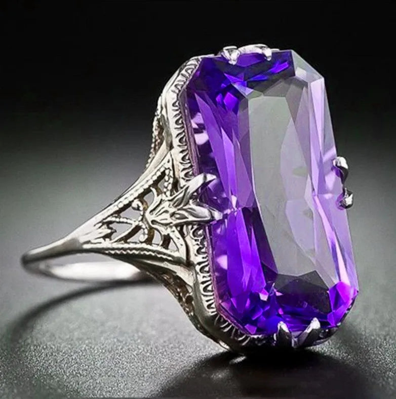 Engagement Ring European and American Fashion Horse Eye Ring High Quality Jewelry CR216purple