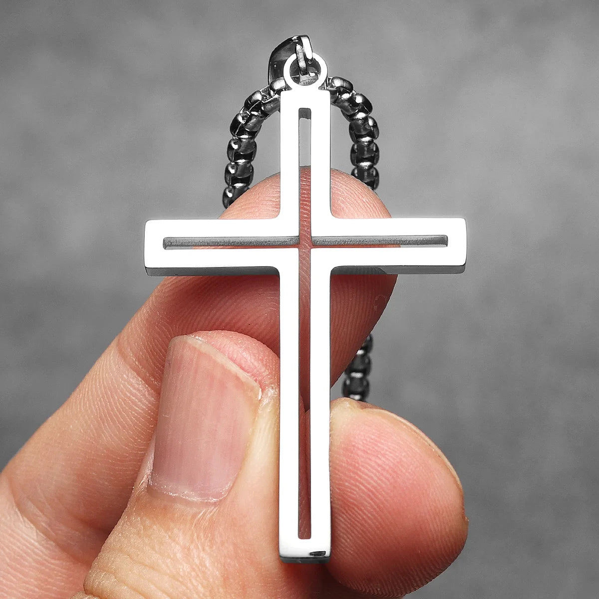 Hollow Cross Simple Amulet Stainless Steel Men Necklaces Pendant Chain Punk Women Fashion Jewelry Gifts Wholesale Dropshiping