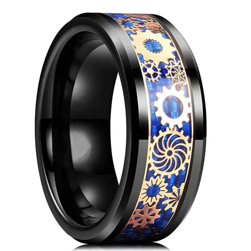Simple 8mm Black Stainless Steel Rings For Men Women Matte Finish Beveled Edge Men Wedding Rings Party Jewelry Gifts Drop ship