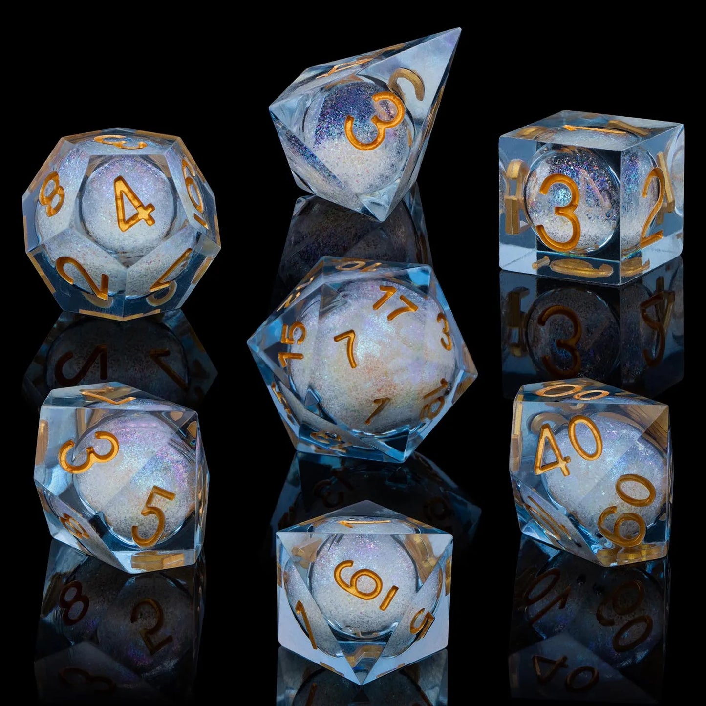 Dnd Sharp Edge Flower Handmade D20 RPG Polyhedral D and D Resin Dice Set For Dungeon and Dragon Pathfinder D6 Table Role Playing SZ-20