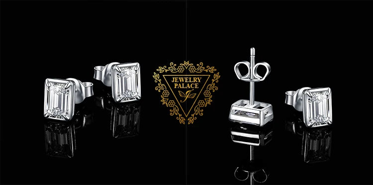 JewelryPalace Round 5A Cubic Zirconia Wedding Engagement 925 Sterling Silver Stud Earrings for Woman Fashion Anniversary Gift