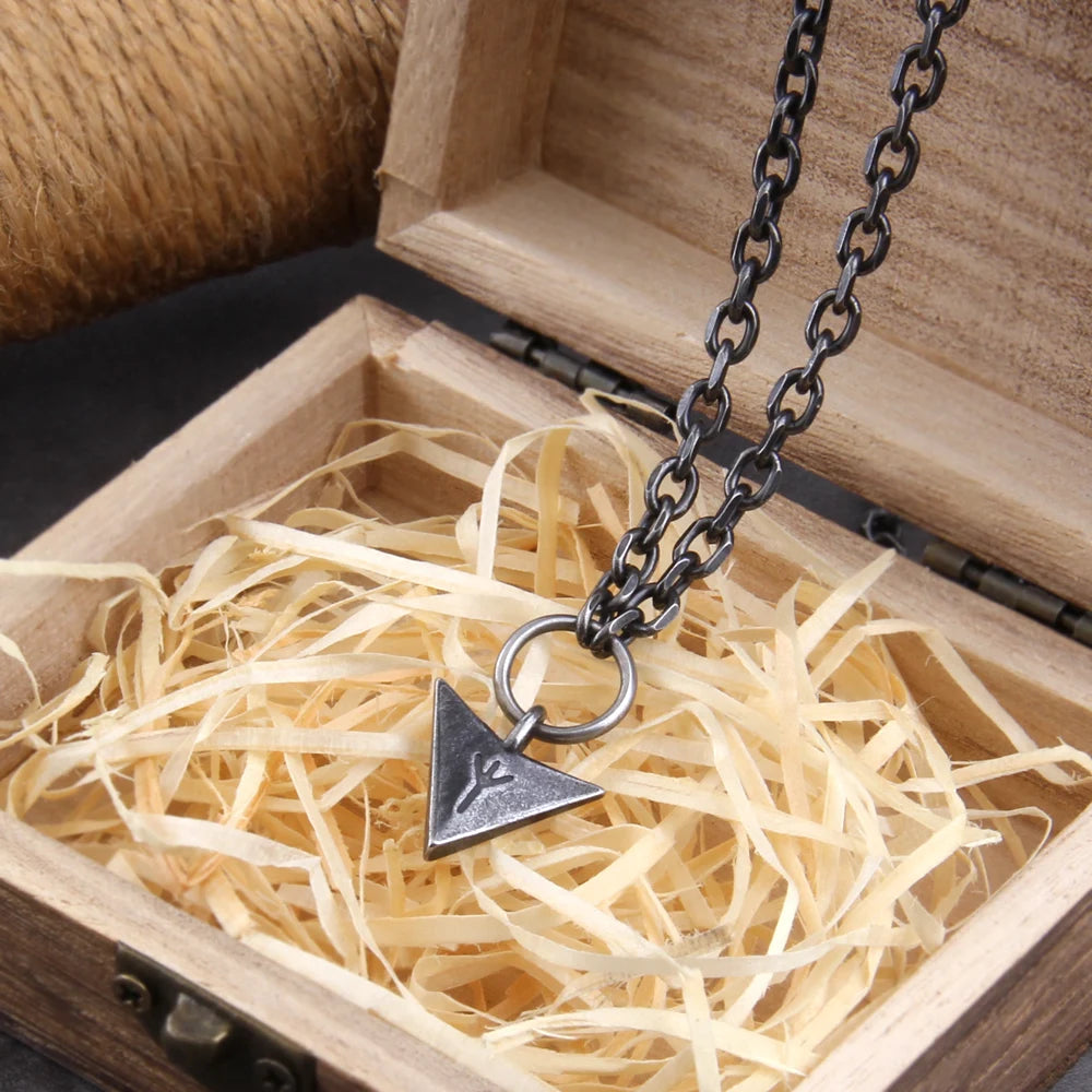 Viking Necklace for Men Studry Stainless Steel Norse Mythology Jewelry Viking Spear/Odin Amulet Pendant Necklace