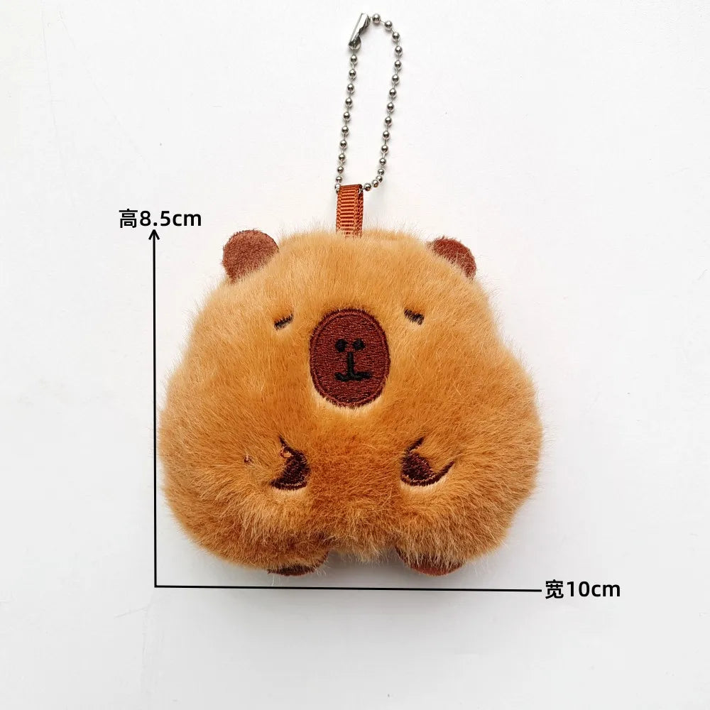 Cute Capybara Plush Toy Key Chain 12cm Stuffed Animals Keychain Bag Key Ring Pendant Car Key Accessories