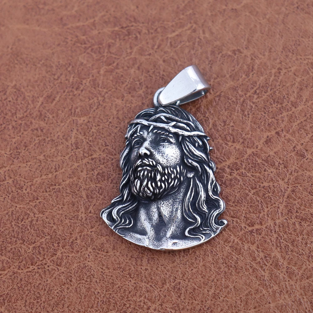 New Stainless Steel Jesus Pendant Chain for Women Fashion Catholic Crown of Thorns Necklace Amulet Jewelry Accessories