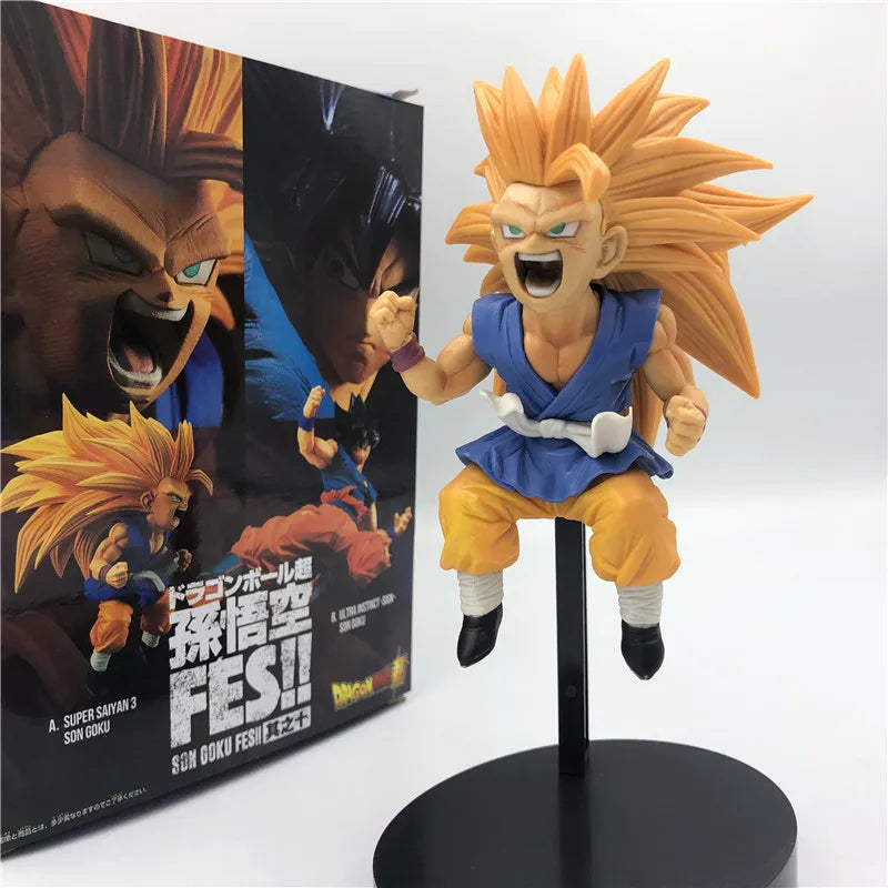 FigureCrazy Dragon Ball Z Figure Goku Super Saiyan 3 FES Kid Ver. PVC Action Figure DBZ Goku Vegeta Fighting Model Toy 20cm