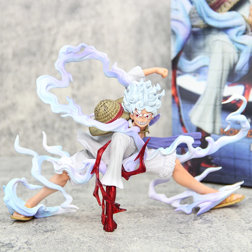 16cm One Piece Anime Figures Nika Luffy Gear 5th Action Figure Gear 5 Sun God Pvc Figurine Statue Model Decoration Doll Toys