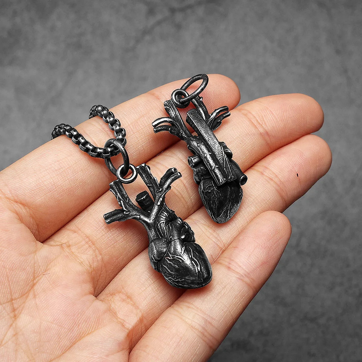 Retro Heart Model Stainless Steel Men Necklaces Pendant Chain Punk for Women Fashion Trendy Jewelry Gifts Wholesale Dropshiping