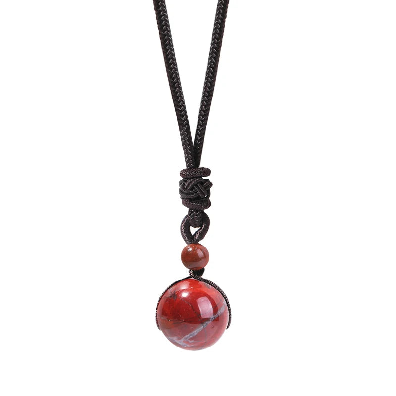Healing Crystals Necklace Natural Tiger Eye Amethyst Lucky Blessing Protection Chakra Beads Stone Pendant for Women Men