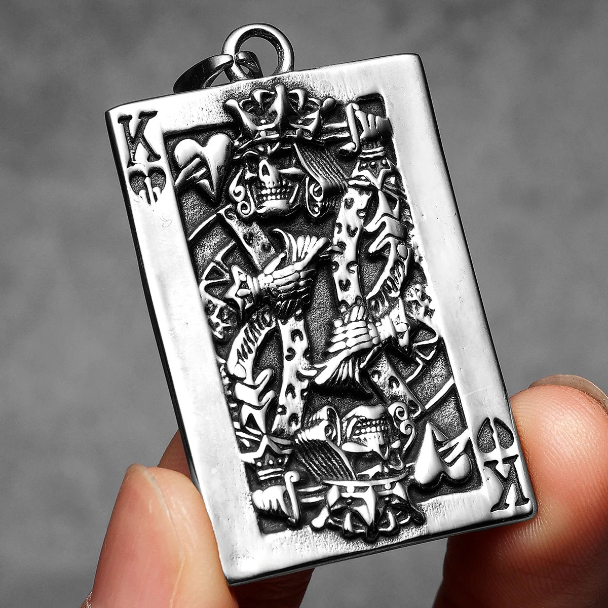 Charlemagne Poker Carving Stainless Steel Men Necklace Pendant Chain Punk For Women Fashion Jewelry Gifts Wholesale Dropshiping