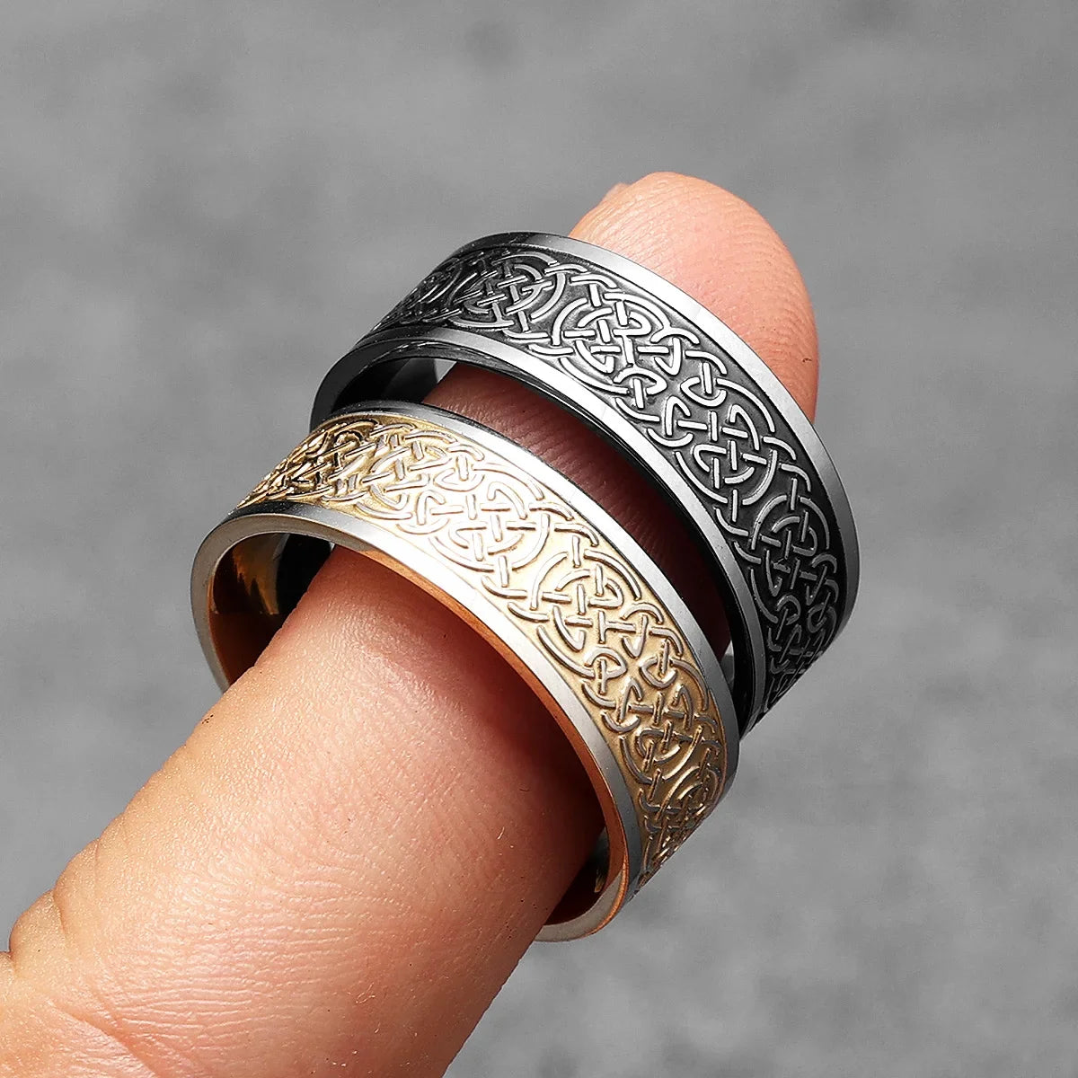 Viking Celtic Knot Men Rings Stainless Steel Vintage New In Punk Cool Stuff Women Jewelry Fashion Accessories Gift Wholesale