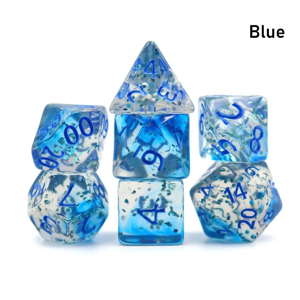 7Pc Colorful Digital Dice Resin Table Entertainment Tarot Game Party Toys Polyhedral for DND Dice Tabletop Role-Playing Supplies D1