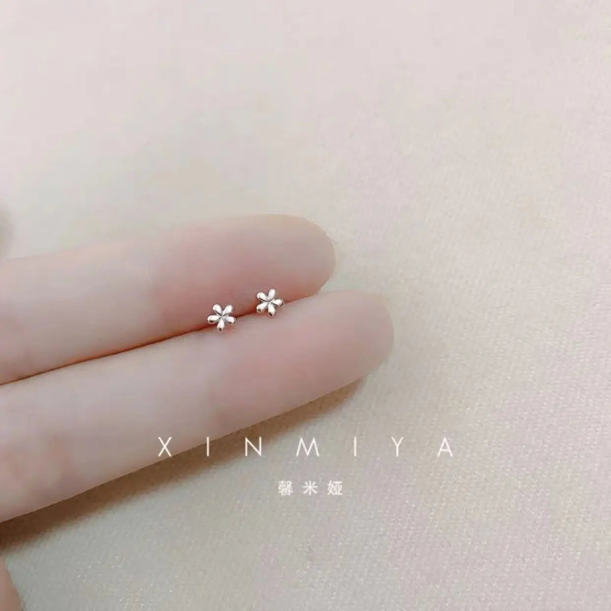 Tiny Minimalist Silver Plated Korean Mini Small Heart Stars Stud Earrings for Women Student Teen Simple Ear Piercing Jewelry