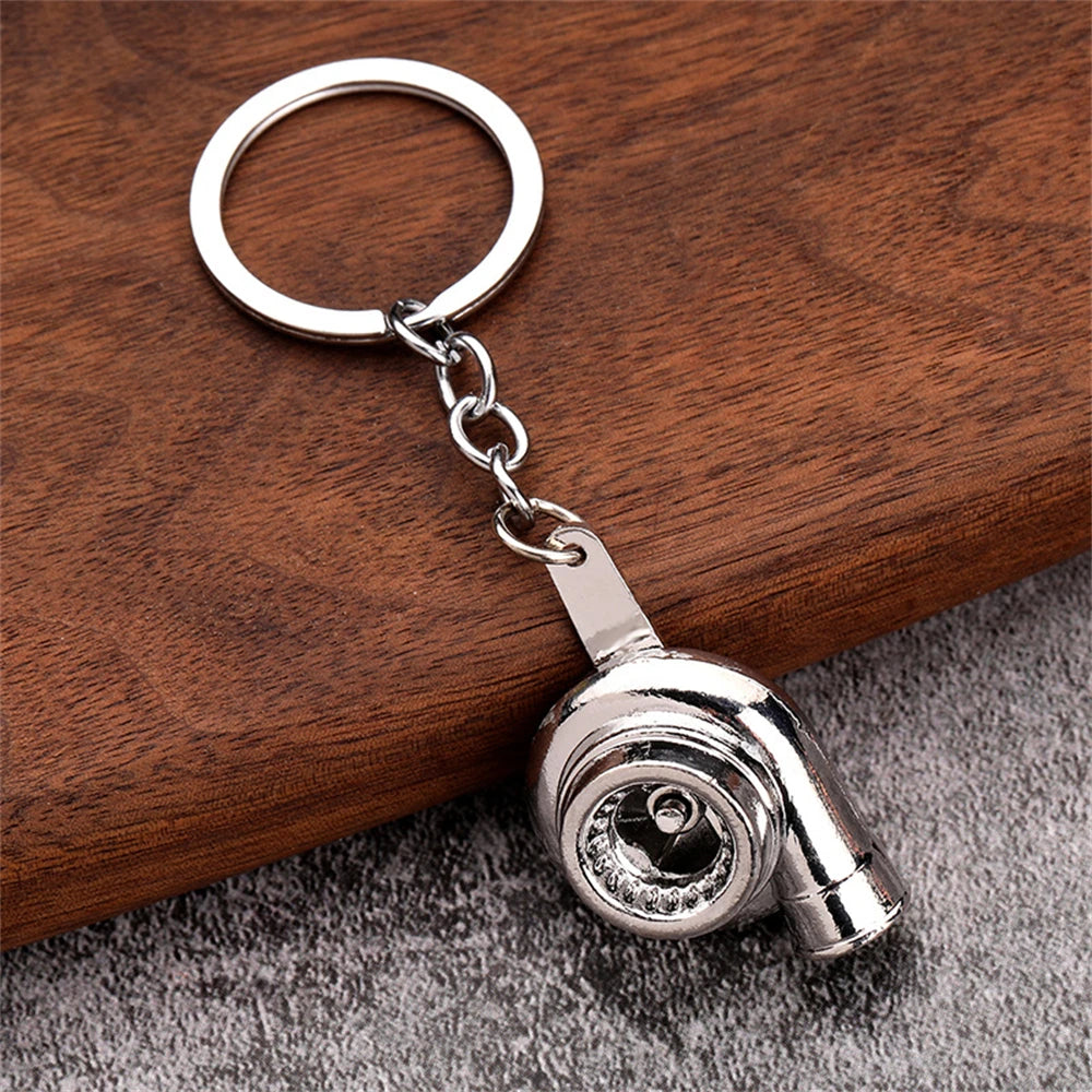 Creative Gear Head Keychain Speed Gearbox Keyring for Car Key Turbo Hub Brake Disc Pendant Shock Absorber Keys Holder Chain Ring V