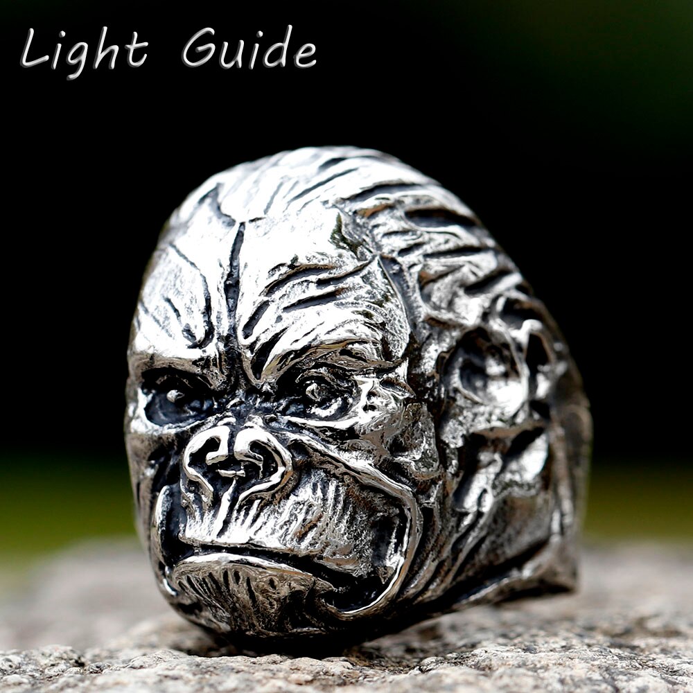2023 new Arrival Design Stainless Steel Head of Gorilla Trend Men's movie Ring fashion High Quality Jewelry 13
