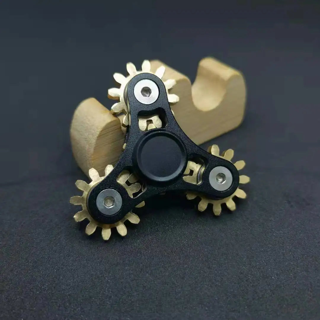 New design gear fingertip gyroscope rotor all copper Fidget nine tooth linkage EDC metal alloy rotor focusing decompression toy