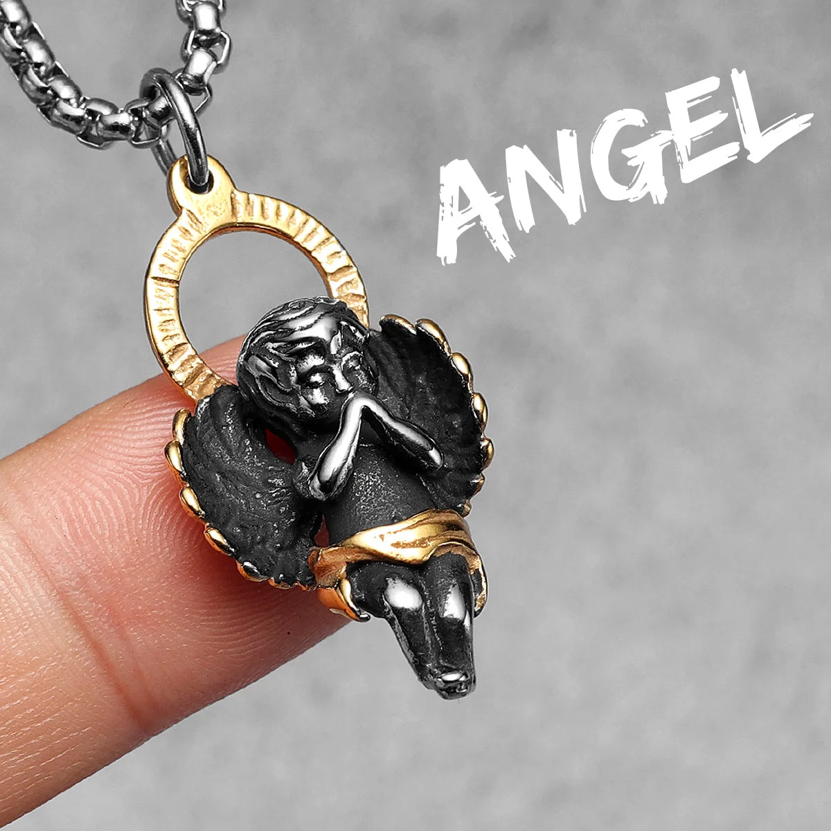 Angel Waing Amulet Stainless Steel Men Necklaces Pendant Chain Punk New In For Couple Women Fashion Jewelry Gifts Wholesale
