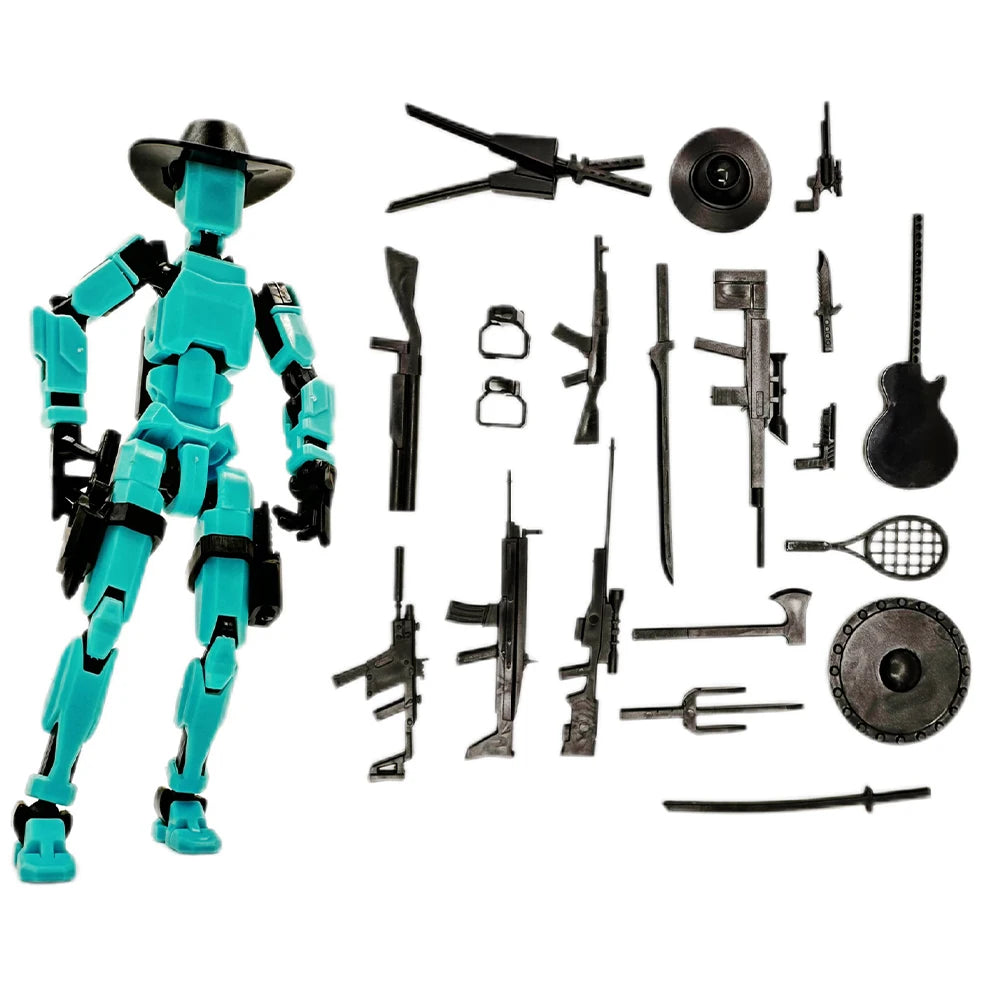 3D Printed Death/Swordsman Dummy 13 Action Figures Multi-Jointed Movable Lucky 13 Action Figure Nova 13 Action Figure for Gift