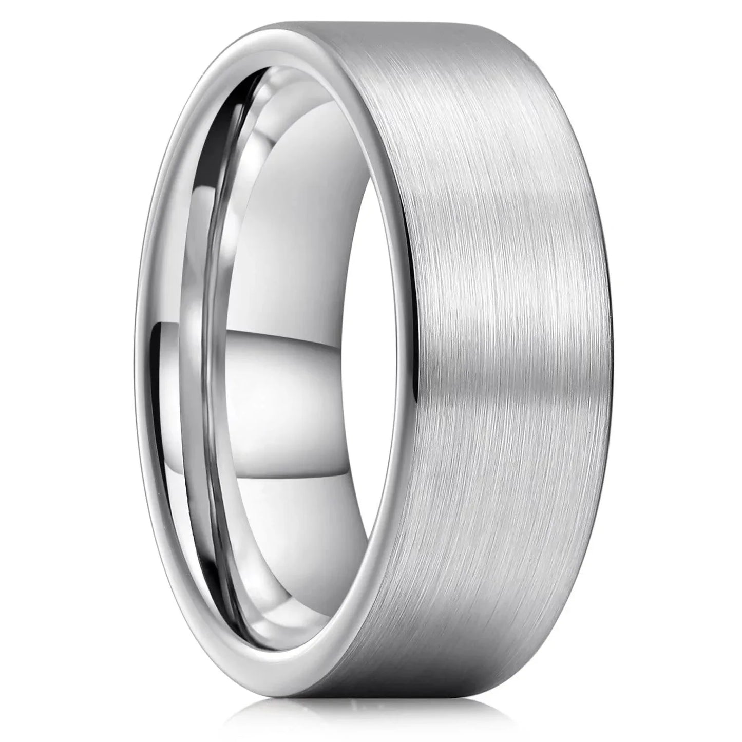Simple 8mm Men Titanium Stainless Steel Rings Black Brushed Matte Finish Rings For Men Women Wedding Band Jewelry Drop Shipping