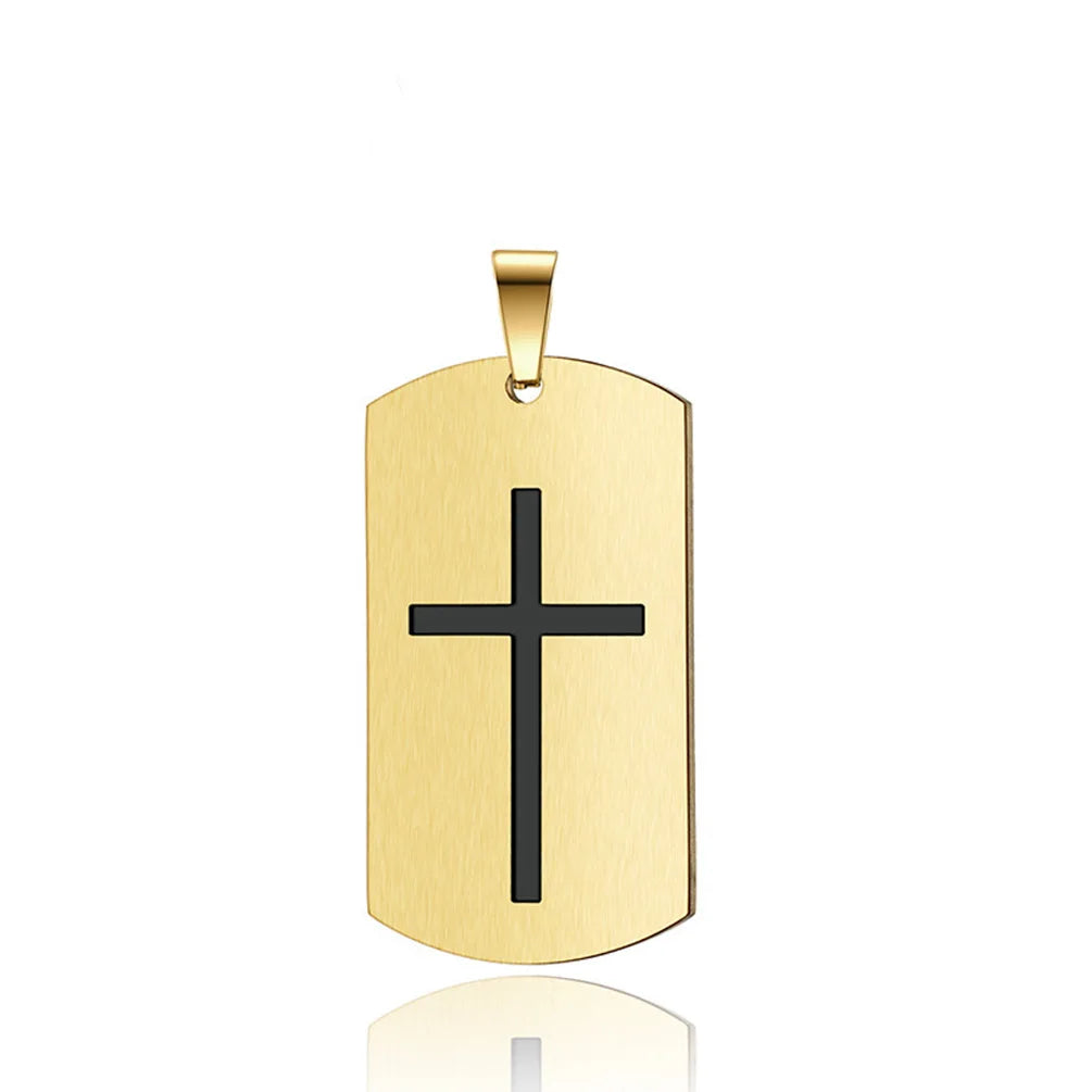 Cross Amulet Bible Tag Stainless Steel Men Necklaces Pendant Chain Punk For Women Fashion Jewelry Gifts Wholesale Dropshiping