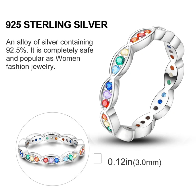 925 Sterling Silver Infinite Love Ring Original Luxury Design Zircon Finger Rings For Women High Quality Wedding Jewelry Gift