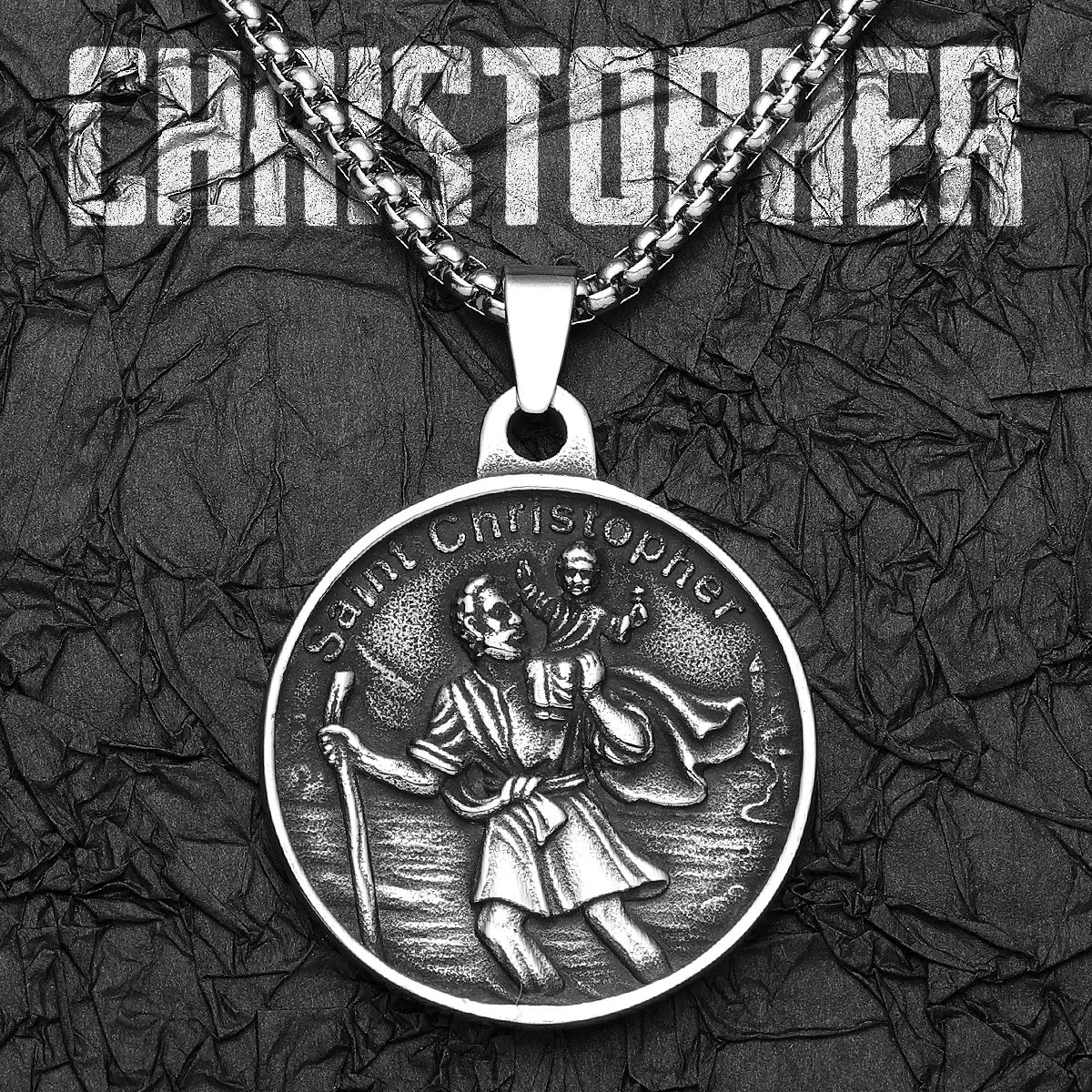 St.Christopher Exorcist Amulet Stainless Steel Men Necklaces Pendant Chain Punk For Women Fashion Jewelry Gifts Wholesale