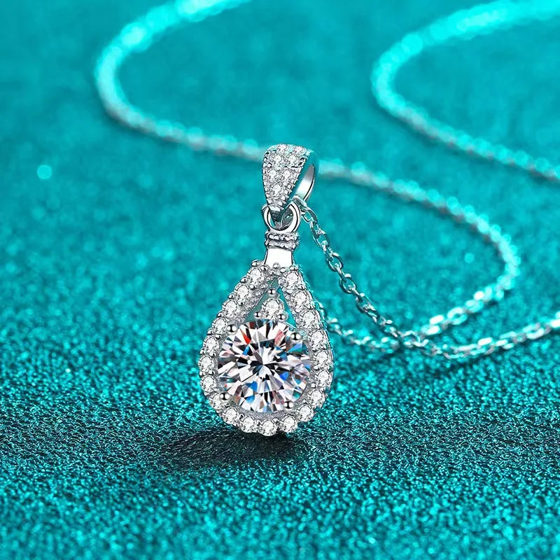 High quality 925 sterling silver necklace for women 1ct 2ct 3ct Moissanite jewelry exquisite collarbone chain