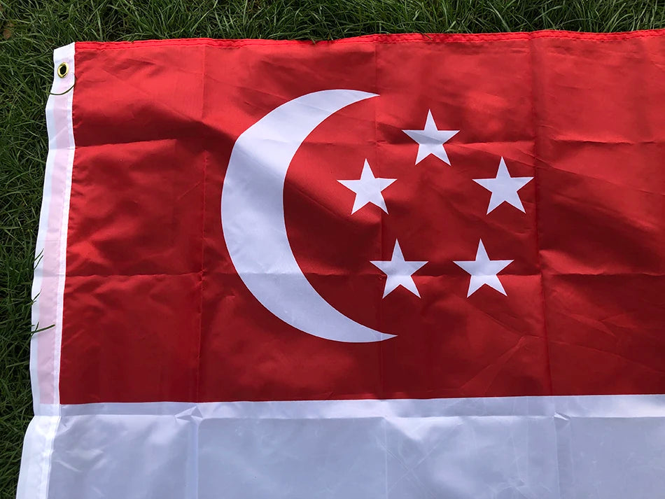 SKY FLAG 90X150cm Lion City SG SGP Republic Singapore Flag High Quality Polyester Fabrics