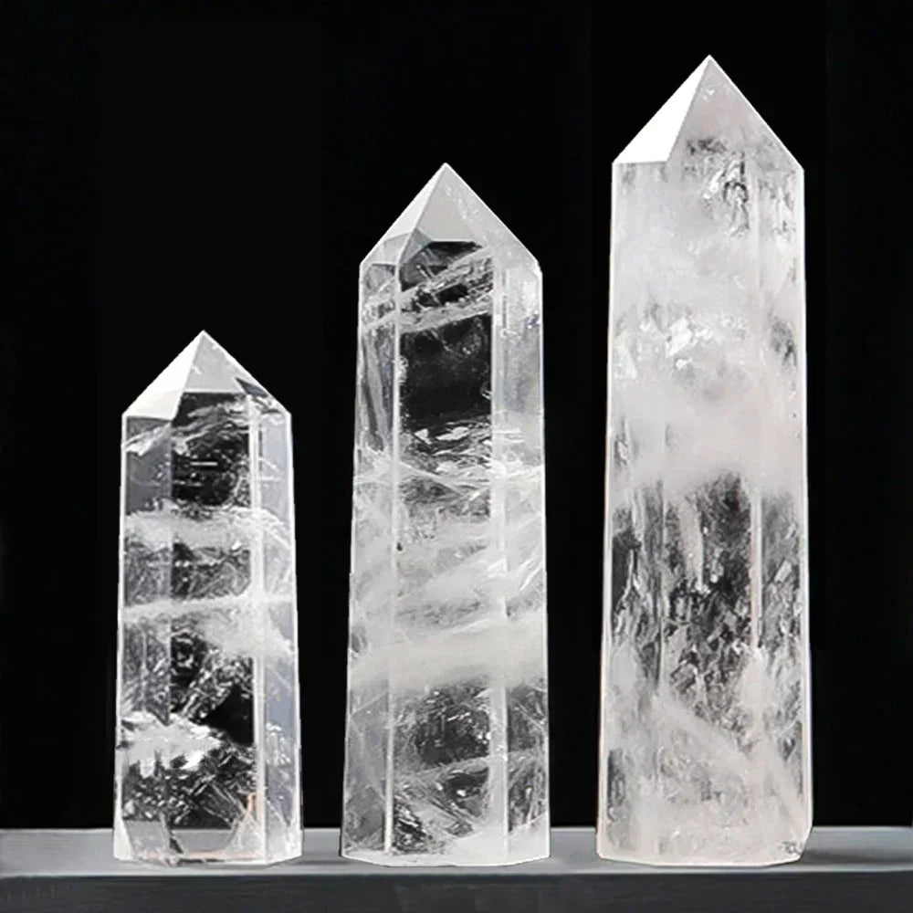 Natural Stone Single Point Wand Stone Mineral Crystal Stones Crafts Home Decoration Hexagonal Prism Christmas Gifts