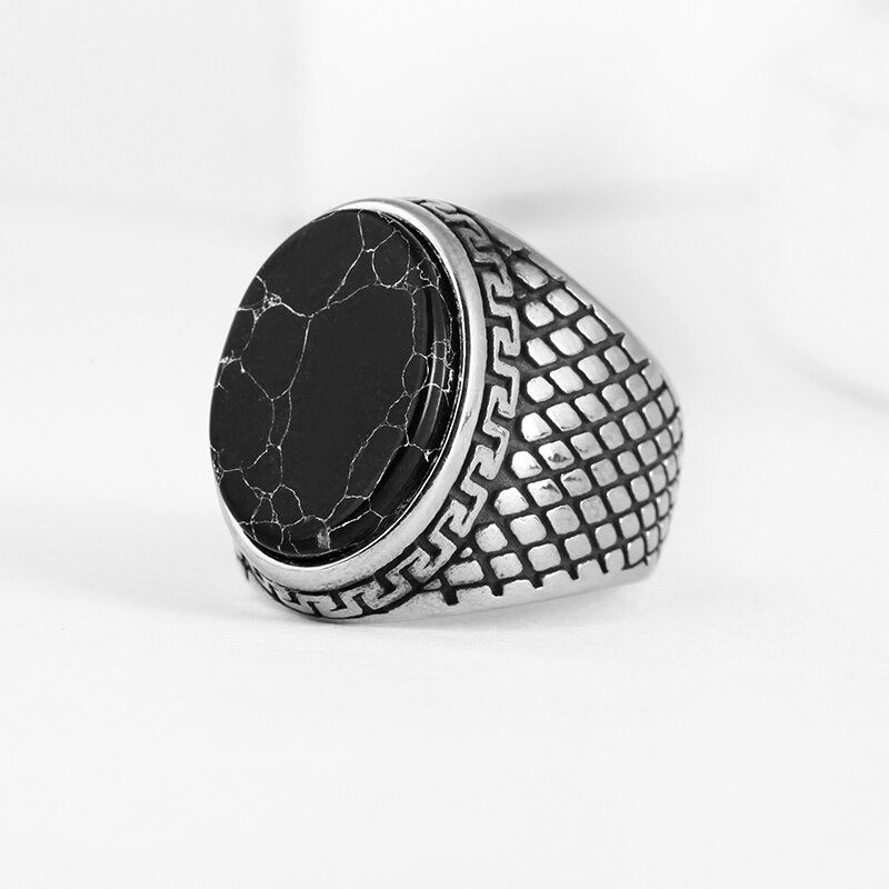 Stainless Steel Jewelry Ring Men Black Stone Rings 2021 Trend Charm Fashion Male Women Finger Band Engagement Wedding Gift V023 V239Black Us Size