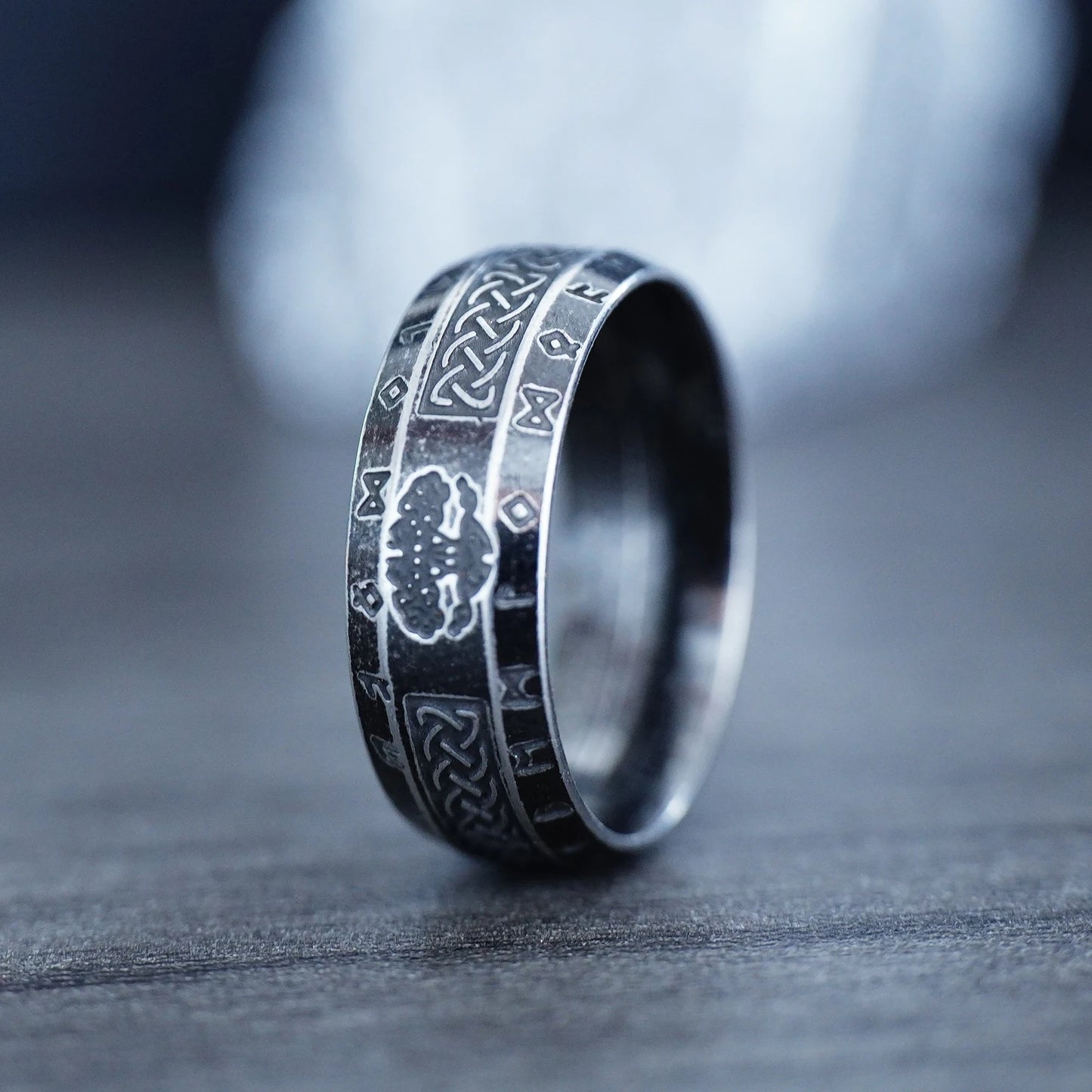 Vintage Odin Norse Viking Celtic Knot Rings For Men Women Fashion Stainless Steel Tree Of life Rings Retro Amulet Rune Jewelry