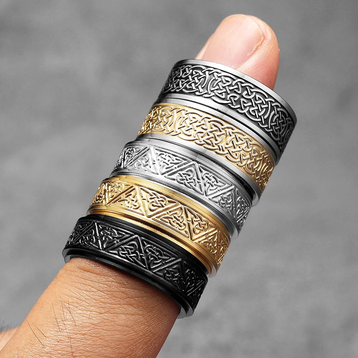 Viking Celtic Knot Men Rings Stainless Steel Vintage New In Punk Cool Stuff Women Jewelry Fashion Accessories Gift Wholesale