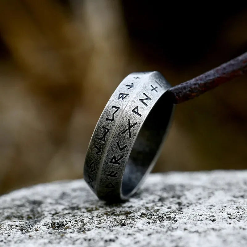 Vintage Odin Norse Viking Rune Rings For Men Fashion Stainless Steel Celtic Knot Rings Retro Couple Amulet Jewelry