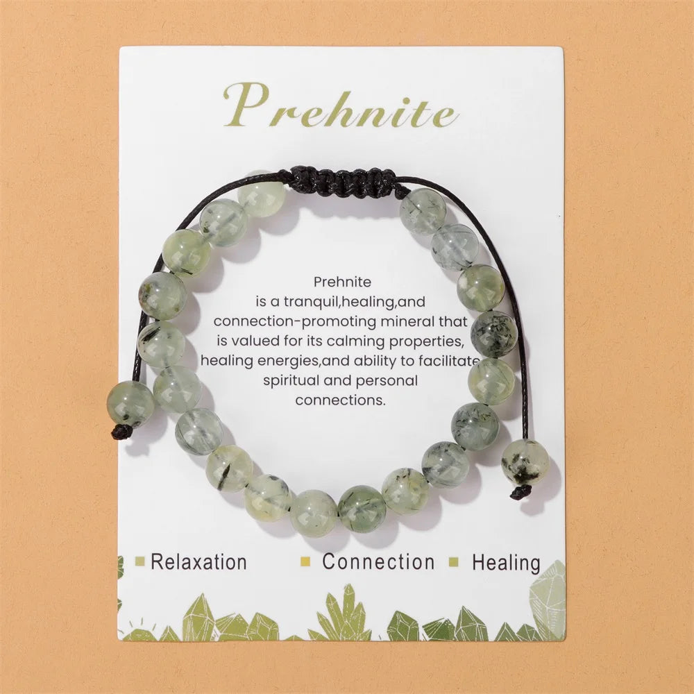 Amethysts Bracelets For Women Men Natural Stone 8mm Beads Braided Bracelet Stress Relief Anxiety Jewelry